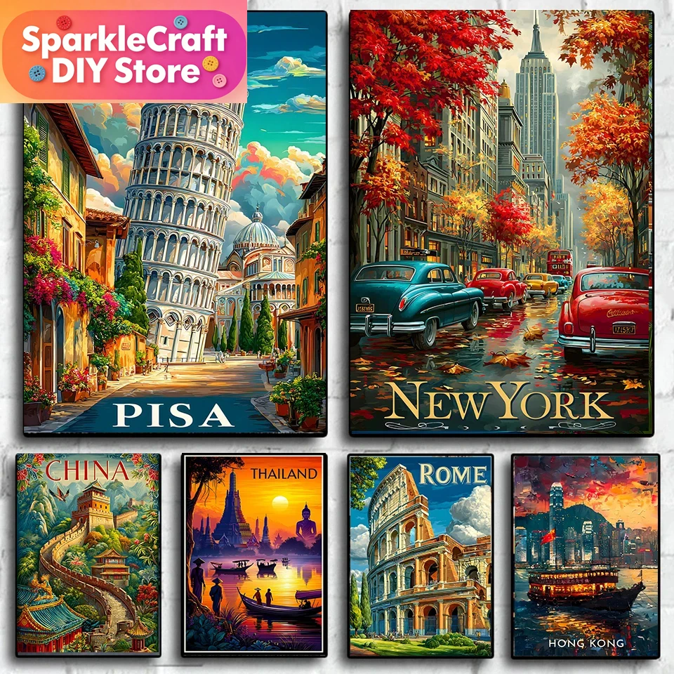 Power Tools World - 1pc frameless Diamond Painting New York,