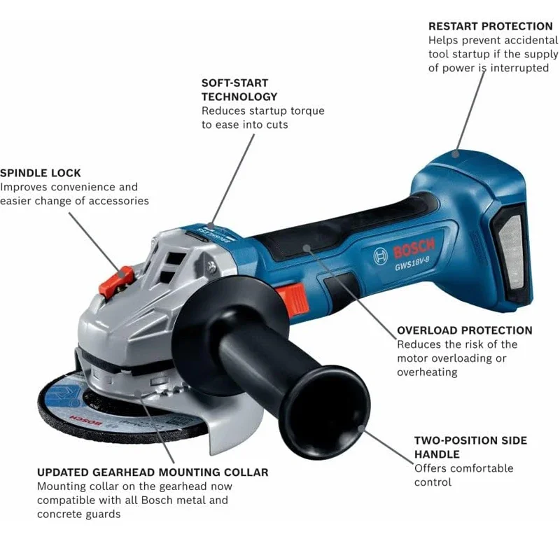 BOSCH GWS 18V-8 Cordless Angle - Power Tools Cordless review and price