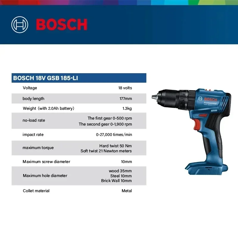 Bosch GSB 185-LI 18V Brushless - Power Tools Cordless review and price
